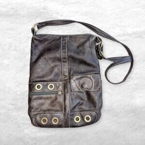 Avorio italian leather crossbody bag